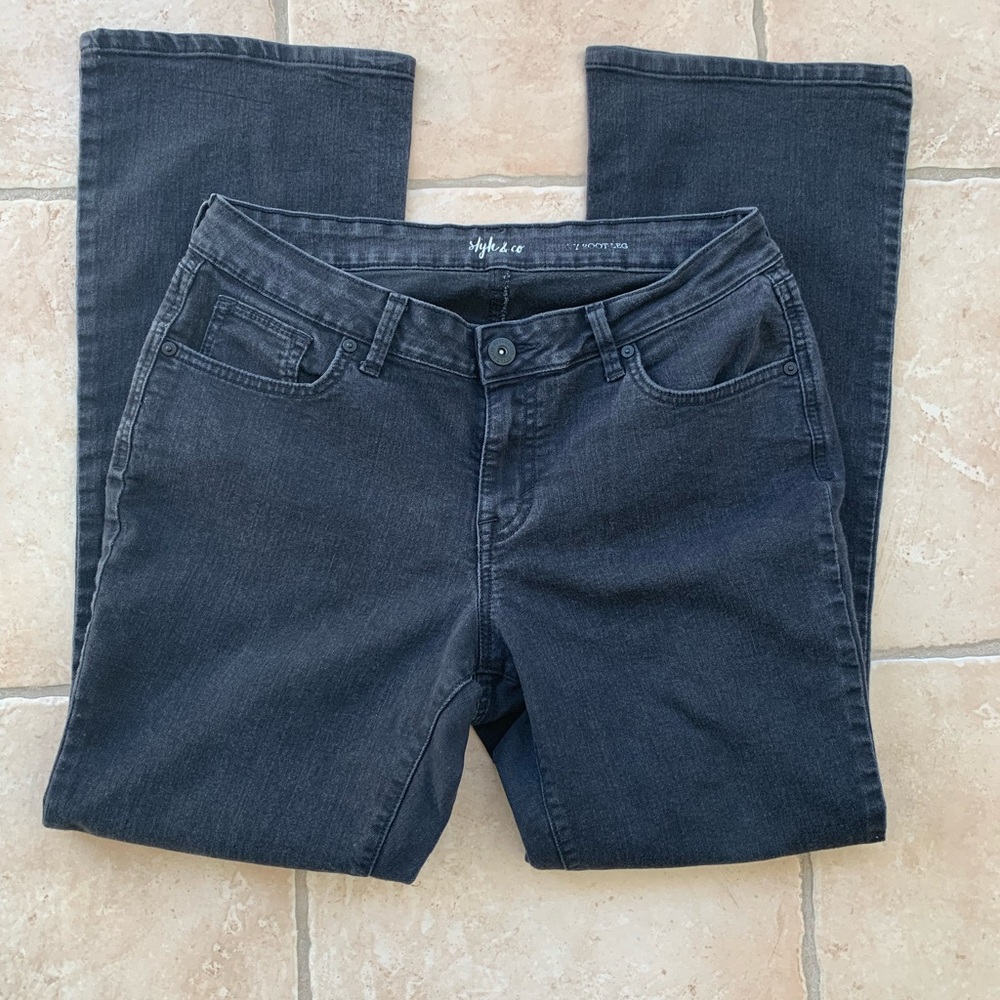 Style & Co. Black Curvy Boot Leg Denim Jeans